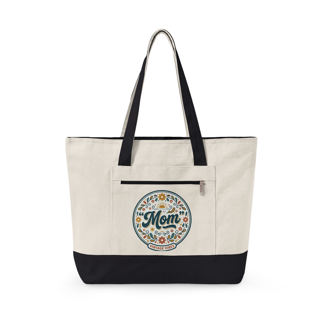 Mother's Day Tote Zippered Canvas Tote | Mother's Day Bag