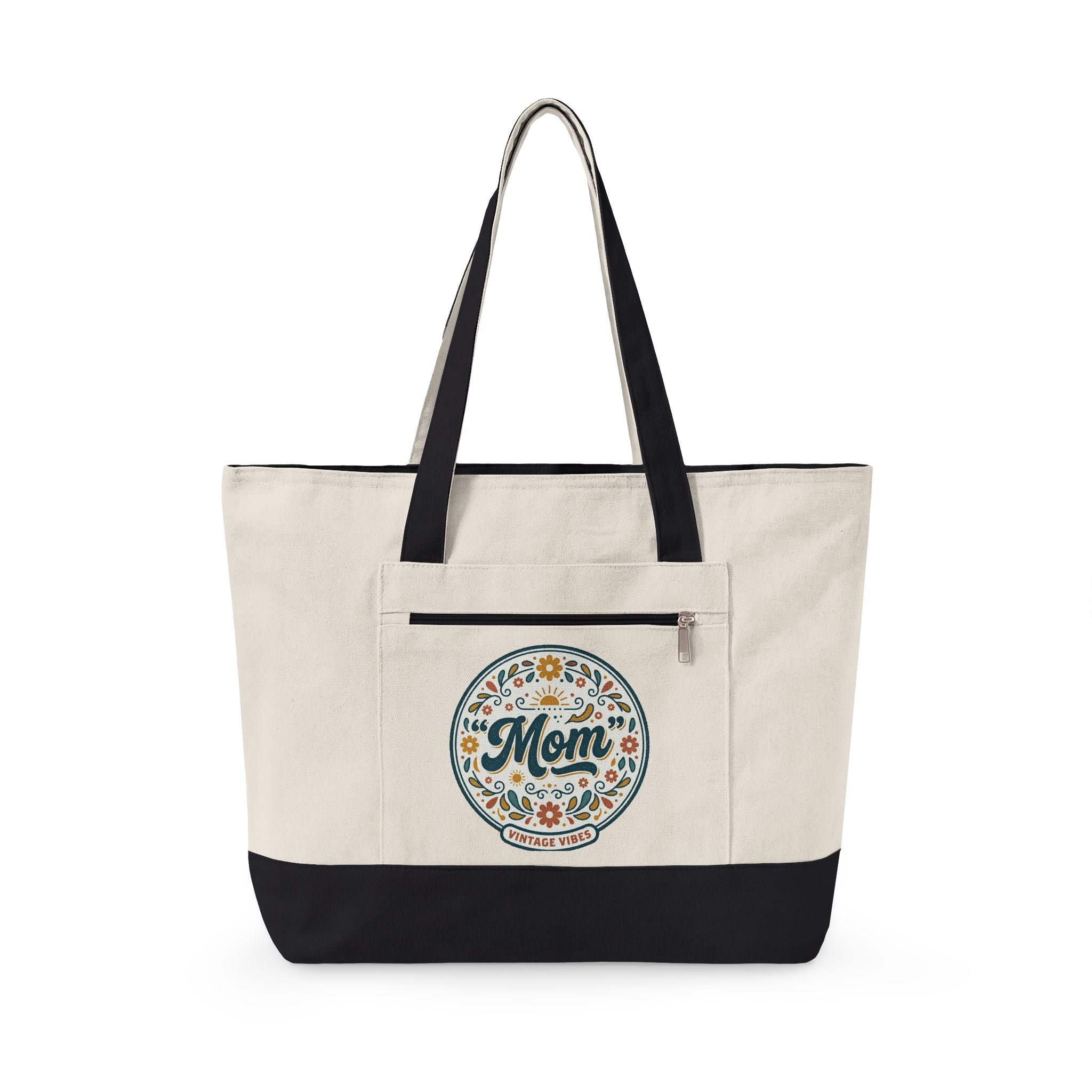 Mother's Day Tote Zippered Canvas Tote | Mother's Day Bag